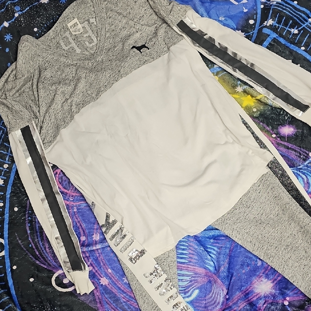 Victoria's Secret PINK Bling & Glitter Matching Outfit! Both Size Medium.